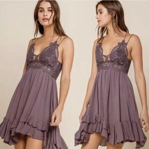 Free People Adella Grunge Crochet Fairy Slip Dress SZ S